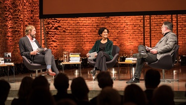 Bayerischer Buchpreis - die Jury Knut Cordsen, Sonja Zekri, Rainer Moritz (Aufnahme von 2021) | Bild:  Yves Krier